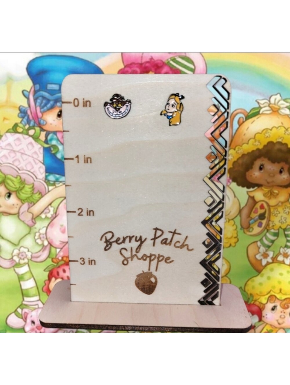 Disney's Alice in Wonderland Cheshire Cat Whimsical Tea Party Earrings 1/4"